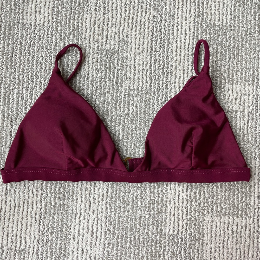 Shein maroon spaghetti strap bikini top